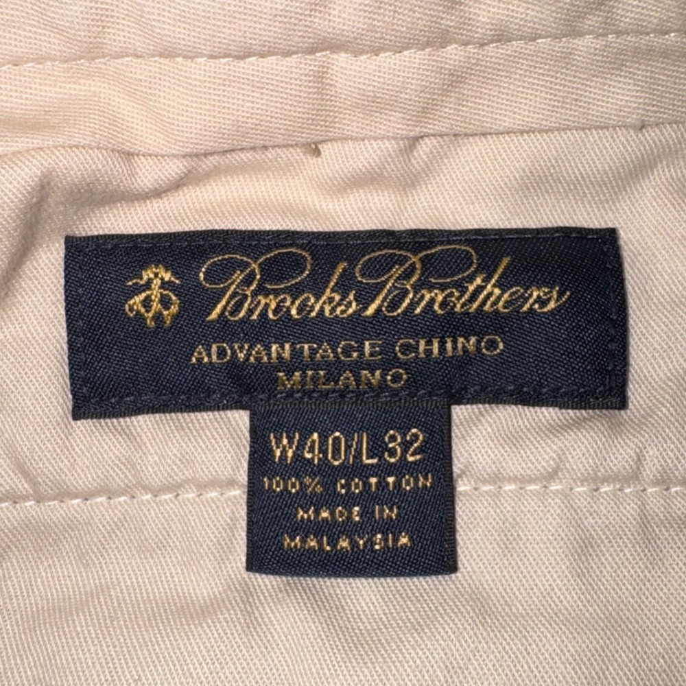 Brooks Brothers Advantage Chino Milano Khaki Pants Mens 40x32 Tan Cotton - Picture 5 of 9